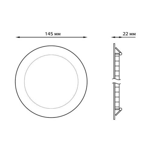 Светильник светодиодный Slim 9Вт 6500К IP20 750лм 220-240В ДВО круг бел. GAUSS 939111309 фото 5