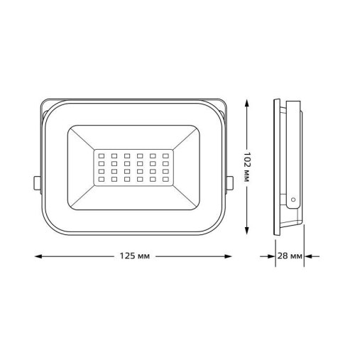 Прожектор светодиодный Qplus 20Вт 6500К IP65 2100лм 200-240В ДО графит. GAUSS 690511320 фото 2