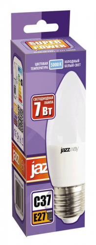 Лампа светодиодная PLED-SP 7Вт C37 свеча 5000К холод. бел. E27 560лм 230В JazzWay 1027849-2 фото 2