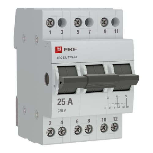 Переключатель трехпозиционный ТПС-63 3P 25А PROxima EKF TPS325 фото 3