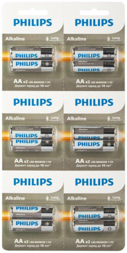 Элемент питания алкалиновый AA/LR6 1.5В Entry отрывной набор (блист. 12шт) Philips Б0064636