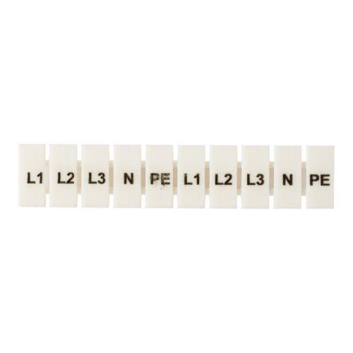 Маркеры для UT/ST/Push-in 2.5 с символами "L1. L2. L3. N. PE" (уп.100шт) EKF zb-st-2.5-L-1-3