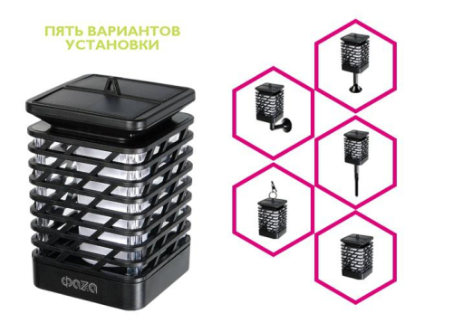 Светильник светодиодный SLR-S10 садовый IP44 сетка эффект факела солнечная батарея ФАZА 5036598 фото 5
