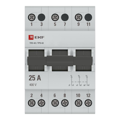 Переключатель трехпозиционный ТПС-63 3P 25А PROxima EKF TPS325 фото 2