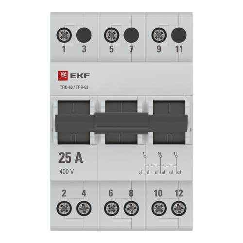 Переключатель трехпозиционный ТПС-63 3P 25А PROxima EKF TPS325 фото 4