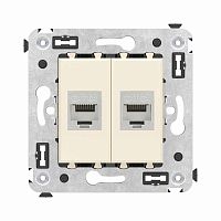 Розетка компьютерная 2-м СП Avanti "Ванильная дымка" RJ45 кат.6A без шторок экранир. механизм DKC 4405774