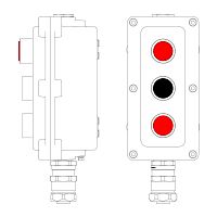 Пост управления взрывонепроницаемый из алюминия LCSD-03-B-MC-L1R(220)x1-P1B(11)x1-P1R(11)x1-PCMB-KAEPM3MHK-20 DKC LCSD21000130