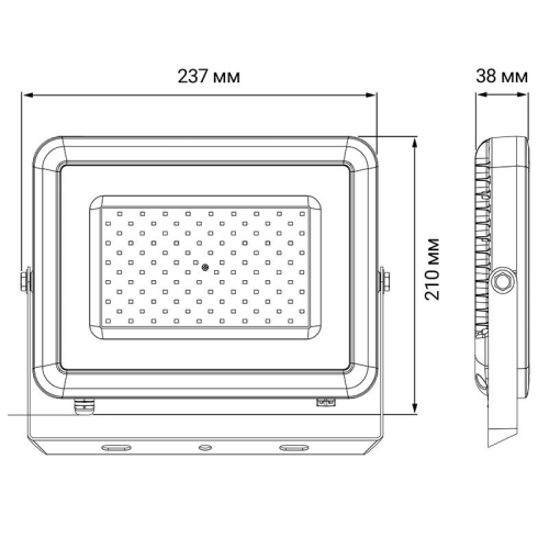 Прожектор светодиодный PFL-S2 50Вт 6500К IP65 220–240В ДО с клапаном закален. матов. стекло сер. Pro JazzWay 2853301D фото 4