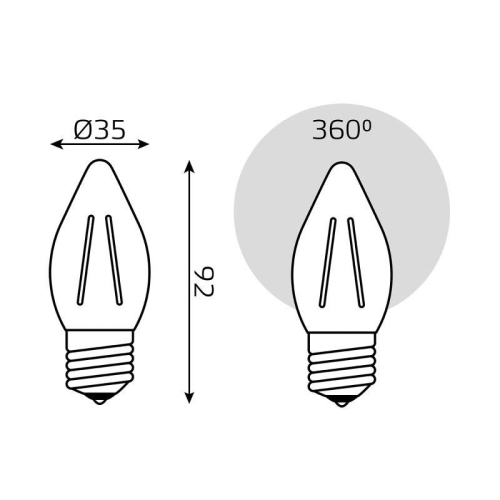 Лампа светодиодная филаментная Black Filament 7Вт свеча 4100К нейтр. бел. E27 580лм GAUSS 103802207 фото 6