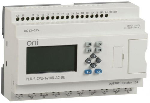 Реле логическое PLR-S. CPU1410(R) 220В AC с экраном ONI PLR-S-CPU-1410R-AC-BE