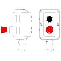 Пост управления взрывонепроницаемый из алюминия LCSD-02-B-MB-P1B(11)x1-P6E(11)x1-PBMB-ANP15BMB DKC LCSD21000081