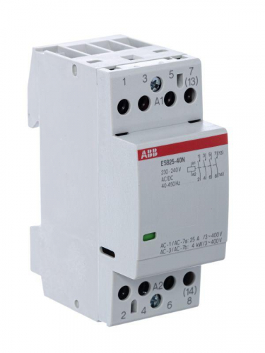 Контактор ESB25-40N-06 модульный (25А АС-1 4НО) катушка 230В AC/DC ABB 1SAE231111R0640 фото 3