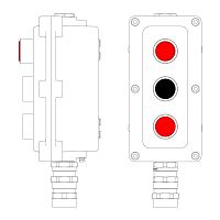 Пост управления взрывонепроницаемый из алюминия LCSD-03-B-MB-L1R(220)x1-P1B(11)x1-P1R(11)x1-PBMB-KA2MHK DKC LCSD21000109