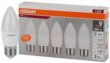 Лампа светодиодная LED Value LVCLB60 7SW/840 7Вт свеча матовая E27 230В 2х5 RU (уп.5шт) OSRAM 4058075578043