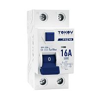 Выключатель дифференциального тока (УЗО) 2П (1P+N) 16А 10мА тип AC 6кА TOKOV Electric TKE-PZ60-RCDM-2-16-10-AC