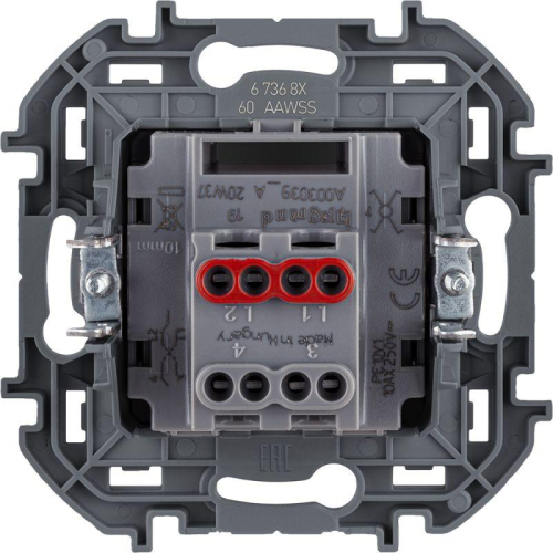 Переключатель перекрестный 1-кл. Inspiria 10А IP20 250В 10AX винтов. клеммы механизм антрацит Leg 673683 фото 2