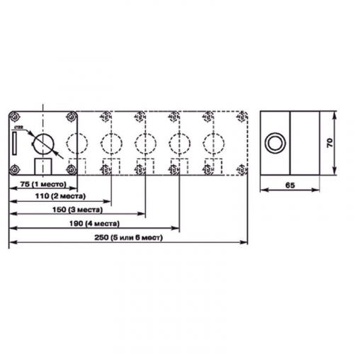 Корпус пластиковый КП 2 кнопки 22мм Rexant 36-9222 фото 5