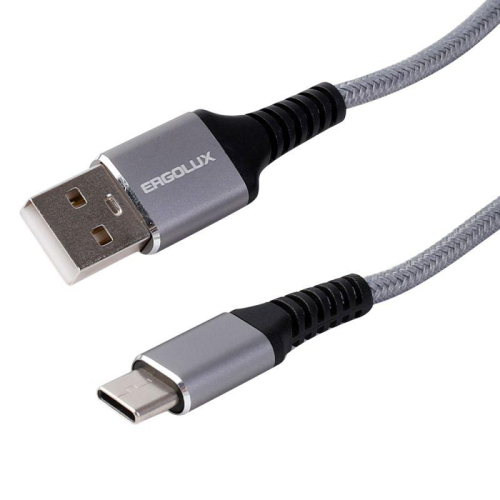 Кабель USB-Type C ELX-CDC11-C09 5А 80Вт 1.5м сер. нейлон зарядка+ПД коробка Ergolux 15312 фото 4