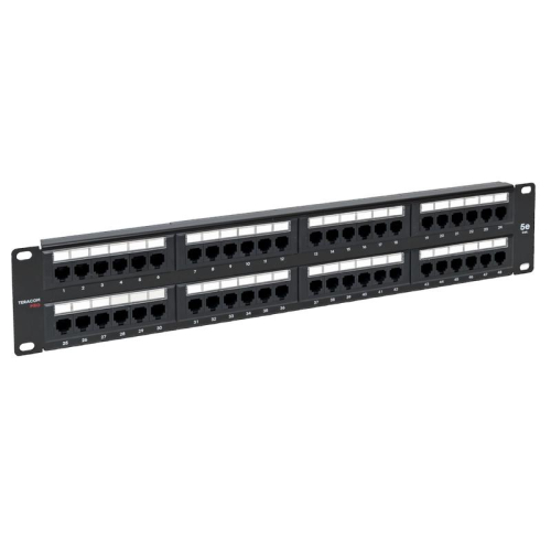 Патч-панель 19дюйм 2U кат.5E UTP неэкранир. 48 портов RJ45 Dual IDC TERACOM PRO EKF TRP-PPNL-5EUTP-2U48