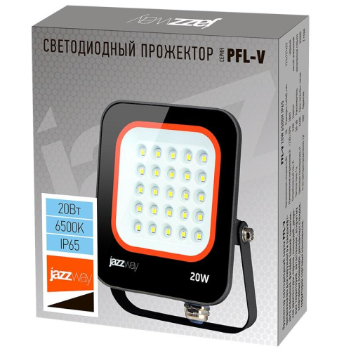 Прожектор светодиодный PFL-V 20Вт 6500К IP65 ДО JazzWay 5039698 фото 2