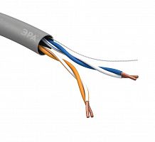 Кабель витая пара U/UTP кат.5E 2х2х24AWG solid CU PVC сер. (м) Эра Б0044428