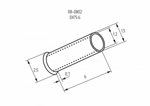 Наконечник штыревой втулочный (НШВ L-6мм) 0.75кв.мм (EN75.6) REXANT 08-0802 фото 3