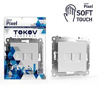 Розетка компьютерная 2-м СП Pixel RJ45 кат.5E механизм айс TOKOV ELECTRIC TKE-PX-RC2-C34