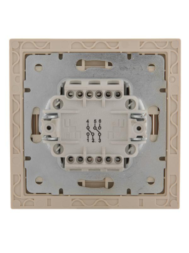 Переключатель проходной 2-кл. СП Rain IP20 в сборе с рамкой крем. LEZARD 703-0303-106 фото 2