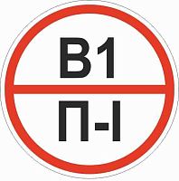 Знак "Категории помещения по взрывопожарной и пожарной опасности В1 П-I" 200х200мм пластик EKF pn-b1-p-l