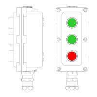 Пост управления взрывонепроницаемый из алюминия LCSD-03-B-MC-P1G(11)x1-P1G(11)x1-P1R(11)x1-PCMB-KAEPM3MHK-20 DKC LCSD21000118