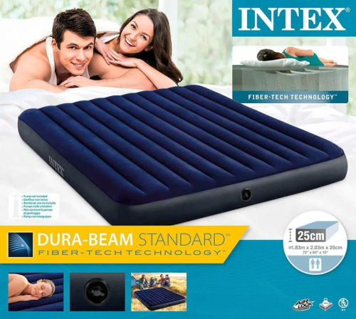 Кровать надувная KING Classic Downy Bed 183х203х25см (64755) INTEX 6941057412429 фото 5