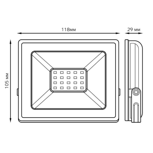 Прожектор светодиодный Elementary 20Вт 6500К IP65 1750лм 200-240В ДО черн. GAUSS 613100320 фото 6