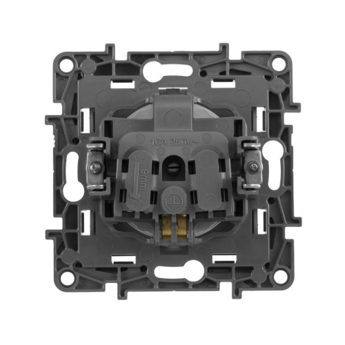 Розетка 1-м СП Etika 16А IP20 250В 2P+E с заземл. немецк. стандарт винтов. клеммы механизм алюм. Leg 672421 фото 5