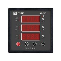 Вольтметр цифровой VD-963 на панель 96х96 трехфазный EKF vd-963