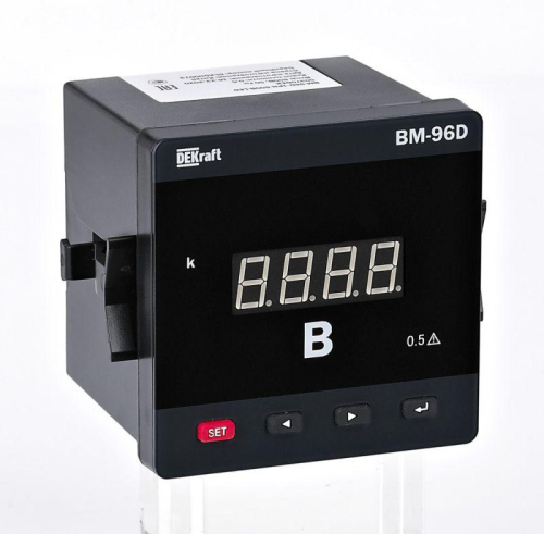 Вольтметр цифровой ВМ-96D 3ф вх. 100В вых. DO 96х96мм LED-дисплей DEKraft 50383DEK