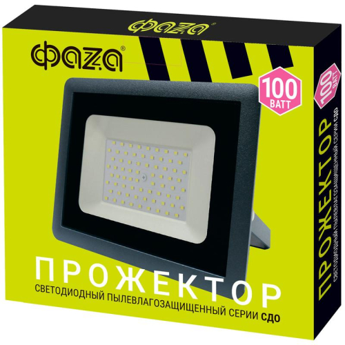 Прожектор светодиодный СДО-10 100Вт 6500К IP65 230В ДО GR ФАZА 5033641 фото 3