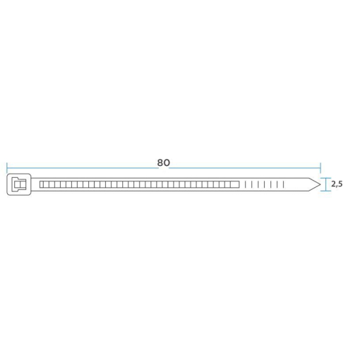 Хомут кабельный 2.5х80 нейл. черн. (уп.100шт) Rexant 07-0081 фото 3