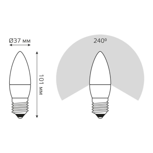 Лампа светодиодная Elementary 10Вт свеча 4100К нейтр. бел. E27 750лм GAUSS 30220 фото 4