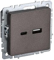 Розетка BRITE USB A+C 18Вт РЮ11-1-БрТБ механизм бронза IEK BR-U22-018-K45