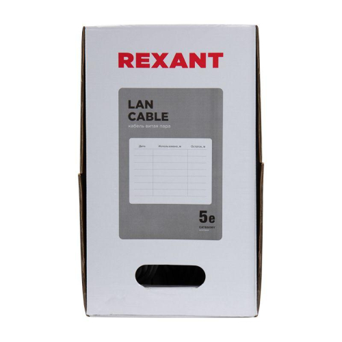 Кабель витая пара F/UTP кат.5E 4х2х24AWG solid CU PVC сер. (м) Rexant 01-0143 фото 8