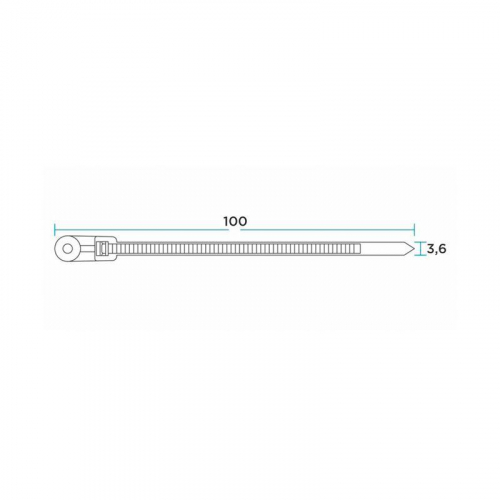Хомут кабельный 3.6х100 под винт нейл. черн. (уп.100шт) Rexant 07-0105 фото 2