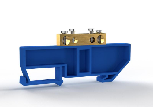 Шина нулевая на DIN-изоляторе 6х9мм 4 отвер. латунь TOKOV ELECTRIC TKE-BCB-69-4-DIN/N