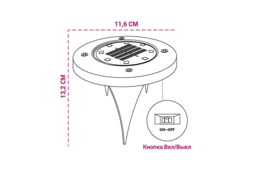 Светильник светодиодный SLR-S14 8SMD грунтовый IP44 корпус нерж. сталь солнечная батарея (уп.4шт) ФАZА 5041011 фото 6