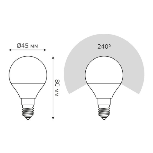 Лампа светодиодная Elementary 10Вт P45 шар 4100К нейтр. бел. E14 730лм GAUSS 53120 фото 5