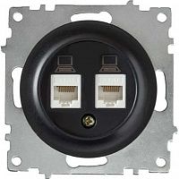 Розетка компьютерная 2-м СП Florence RJ45 кат.5E механизм черн. (1E20901303) OneKeyElectro 2172818