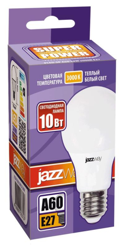 Лампа светодиодная PLED-SP 10Вт A60 грушевидная 3000К тепл. бел. E27 790лм 230В JazzWay 1033697 фото 2