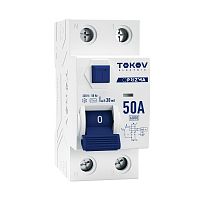 Выключатель дифференциального тока (УЗО) 2П (1P+N) 50А 30мА тип AC 6кА TOKOV Electric TKE-PZ60-RCDM-2-50-30-AC