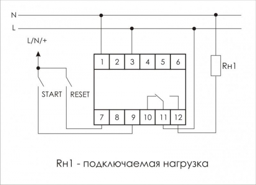 Реле времени PCS-516 8А 230В 1 перекл. IP20 многофункц. вход: START/RESET монтаж на DIN-рейке (аналог РВО-1М) F&F EA02.001.013 фото 2