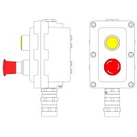 Пост управления взрывонепроницаемый из алюминия LCSD-02-B-MC-L1Y(220)x1-P6E(11)x1-PCMB-KA3MHK DKC LCSD21000068