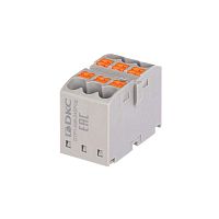 Блок распределительный зажим push-in 6 точек подключения 25кв.мм красн. DKC DTP1-006-04SPUR